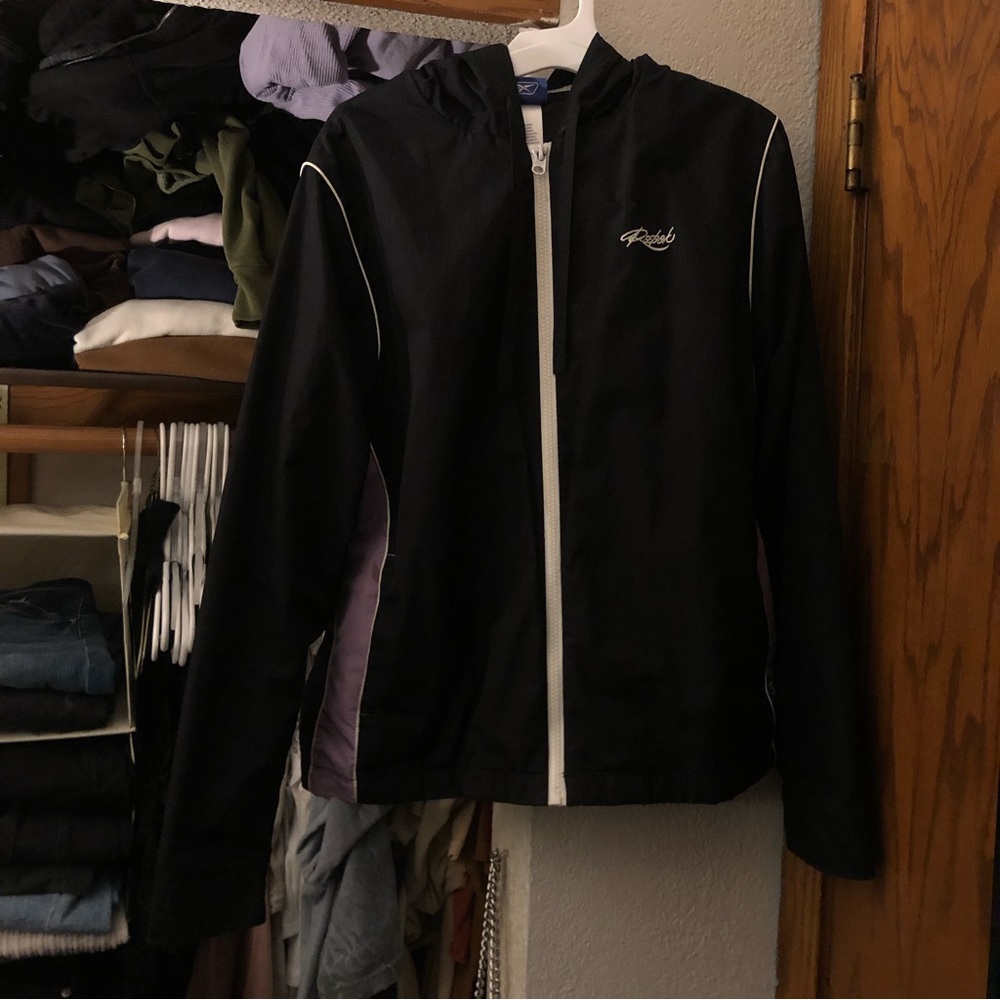 retro black & purple reebok jacket